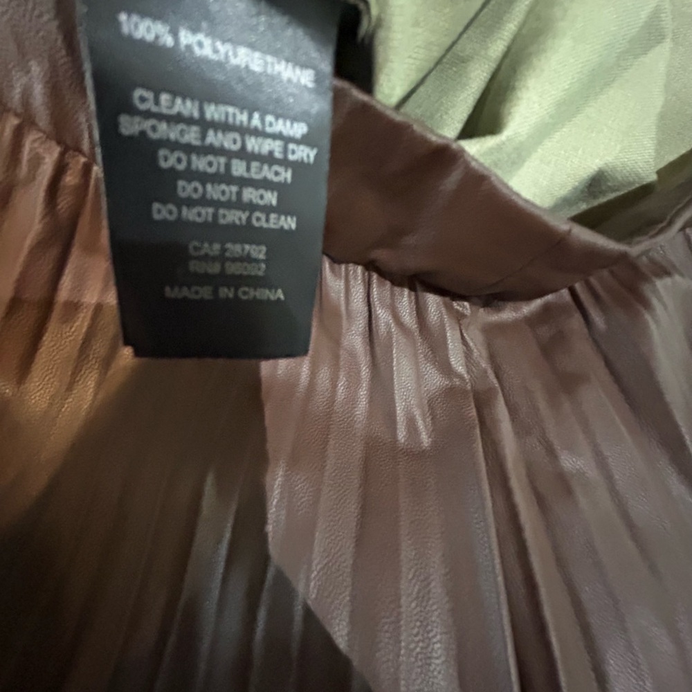 Maison Cinqcent Pleated Faux Leather Skirt - Picture 6 of 8